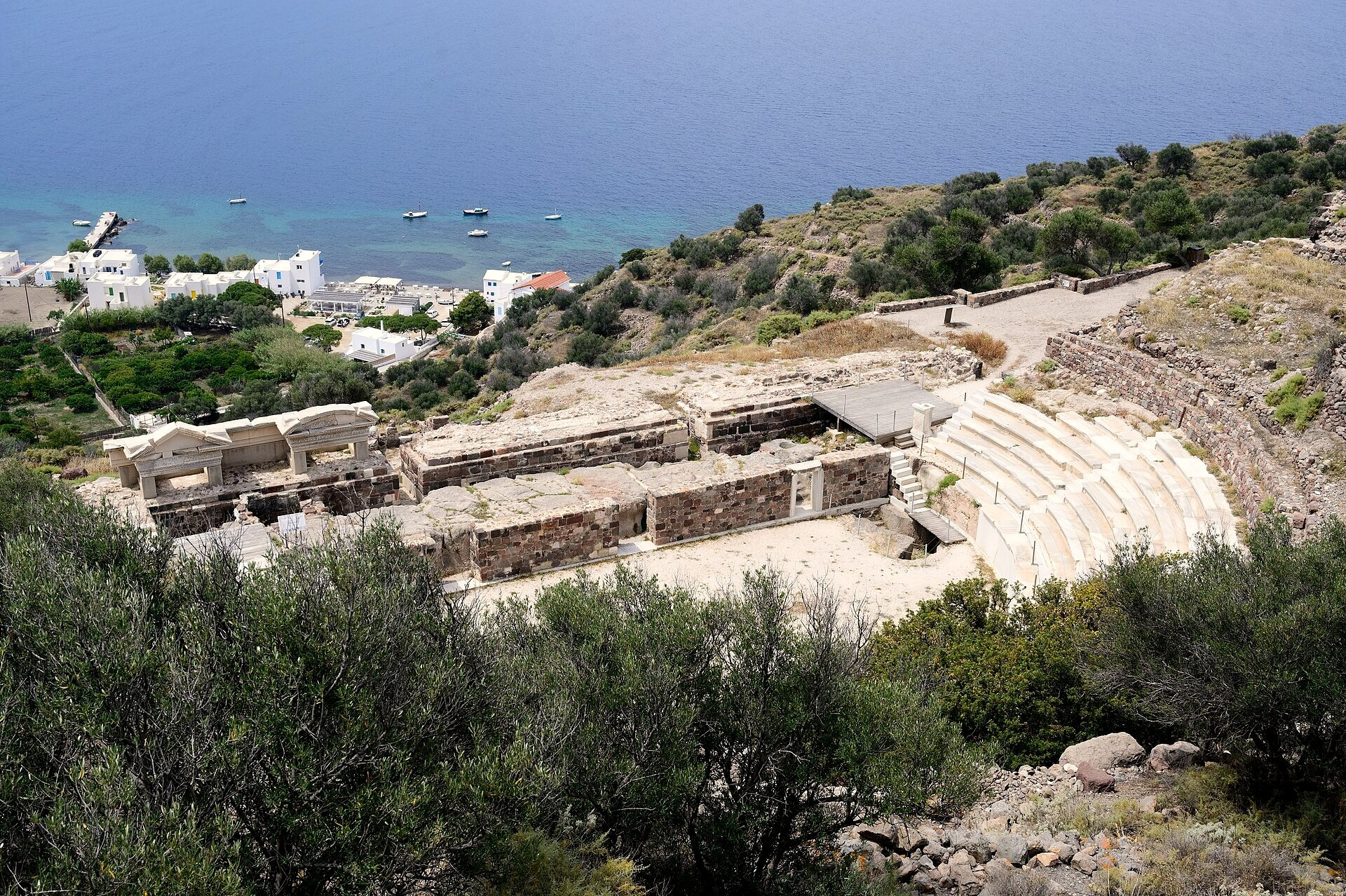 The ancient theatre of Milos near Tripiti, overlooking the sea