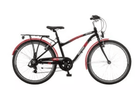 Velo enfant noir et rouge avec garde-boue - Location velo famille - Pays-Bas