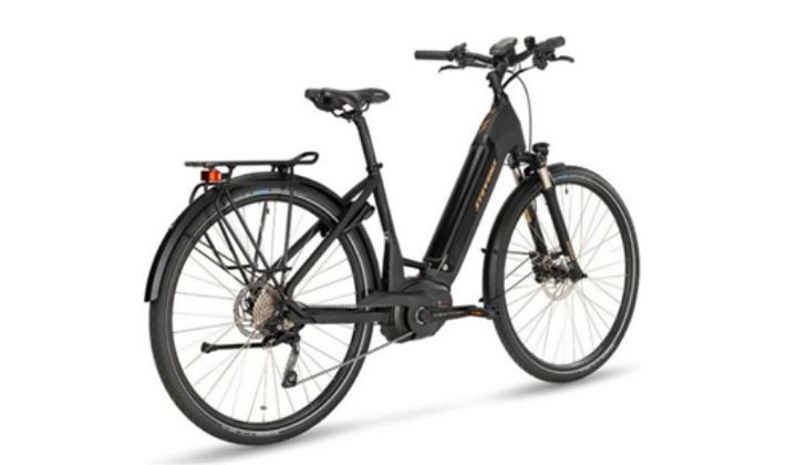 Velo electrique noir avec batterie integree - Sejours a velo - Andalousie Espagne