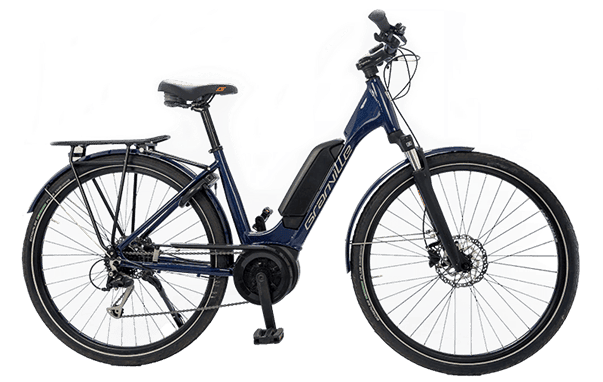 Velo electrique bleu Granville avec batterie - Equipement cyclotourisme