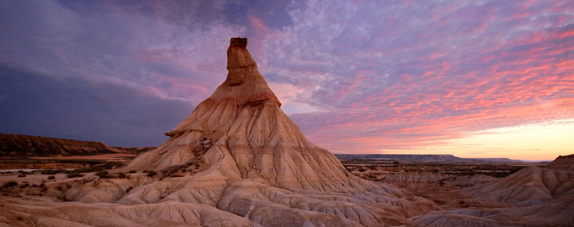 Castildetierra au coucher du soleil - Bardenas Reales - Navarre - Espagne