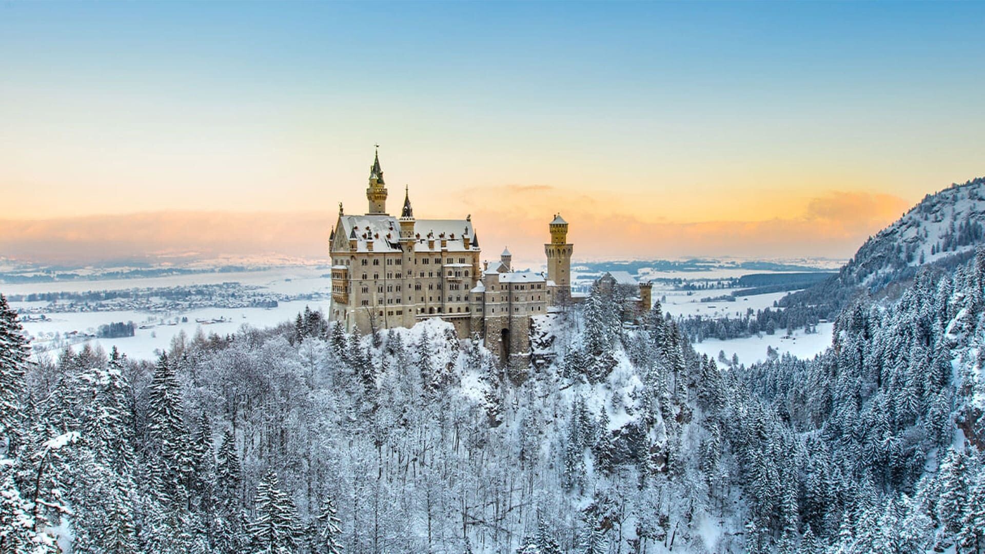 Château de Neuschwanstein sous la neige - Bavière - Allemagne
