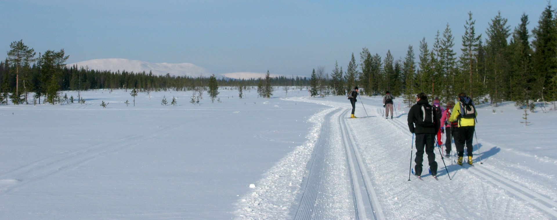 Ski de fond sur la toundra enneigée - Äkäslompolo - Laponie finlandaise