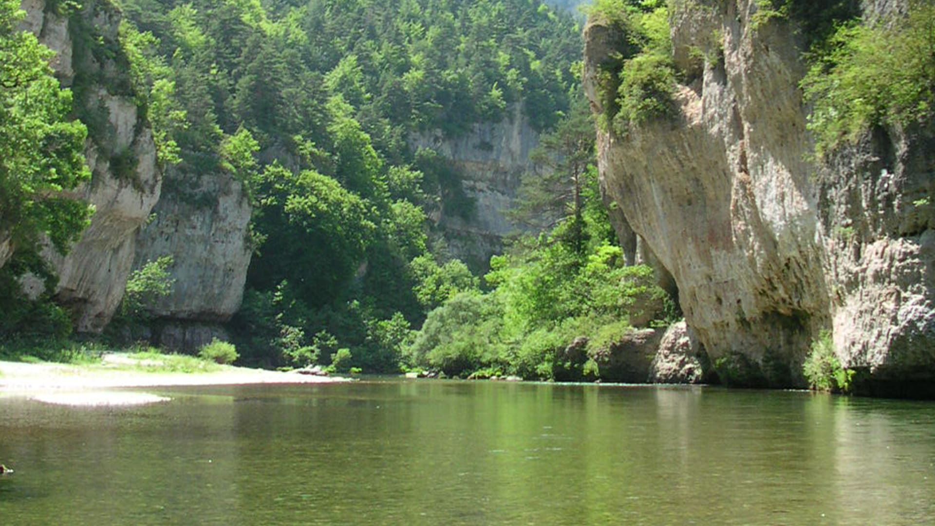 Falaises et rivière aux Détroits - Gorges du Tarn - Lozère