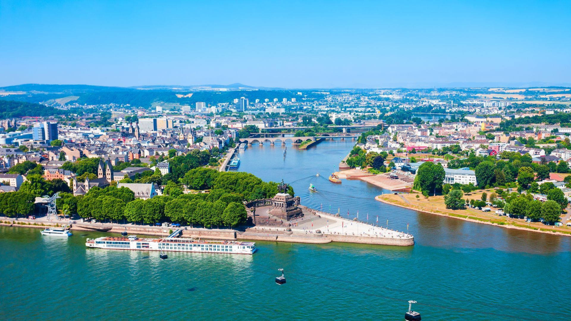 Le Deutsches Eck à la confluence du Rhin et de la Moselle - Coblence - Allemagne