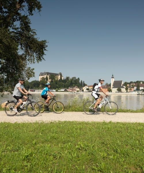 E-Biken am Donauradweg bei Grein