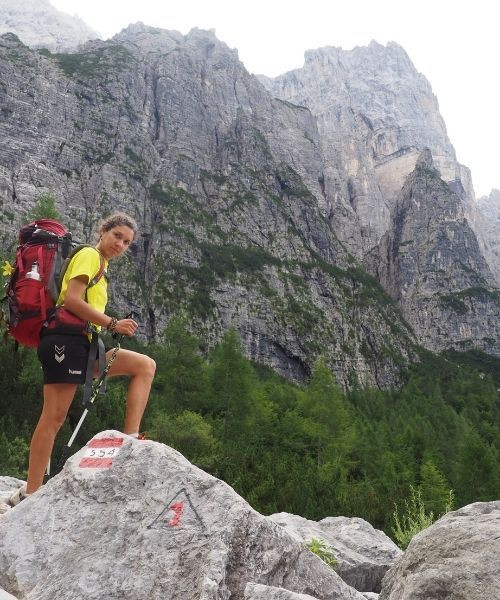 En route pour le Passo Duran, massif de la Civetta