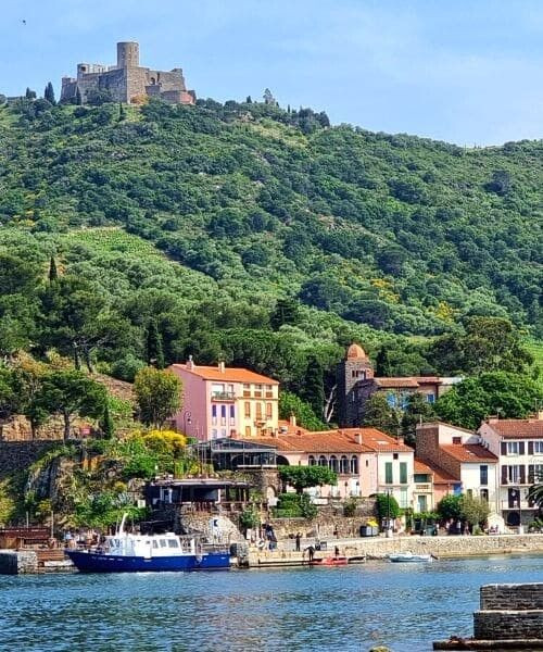 Fort Saint-Elme dominant Collioure et ses maisons colorées - Côte Vermeille - France