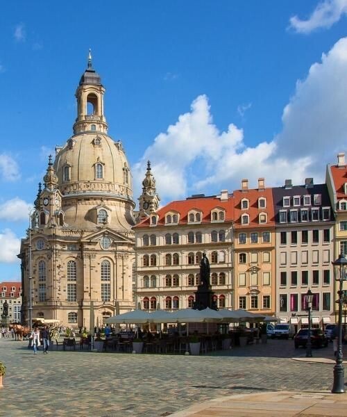 Frauenkirche and Neumarkt square - Dresden - Saxony - Germany