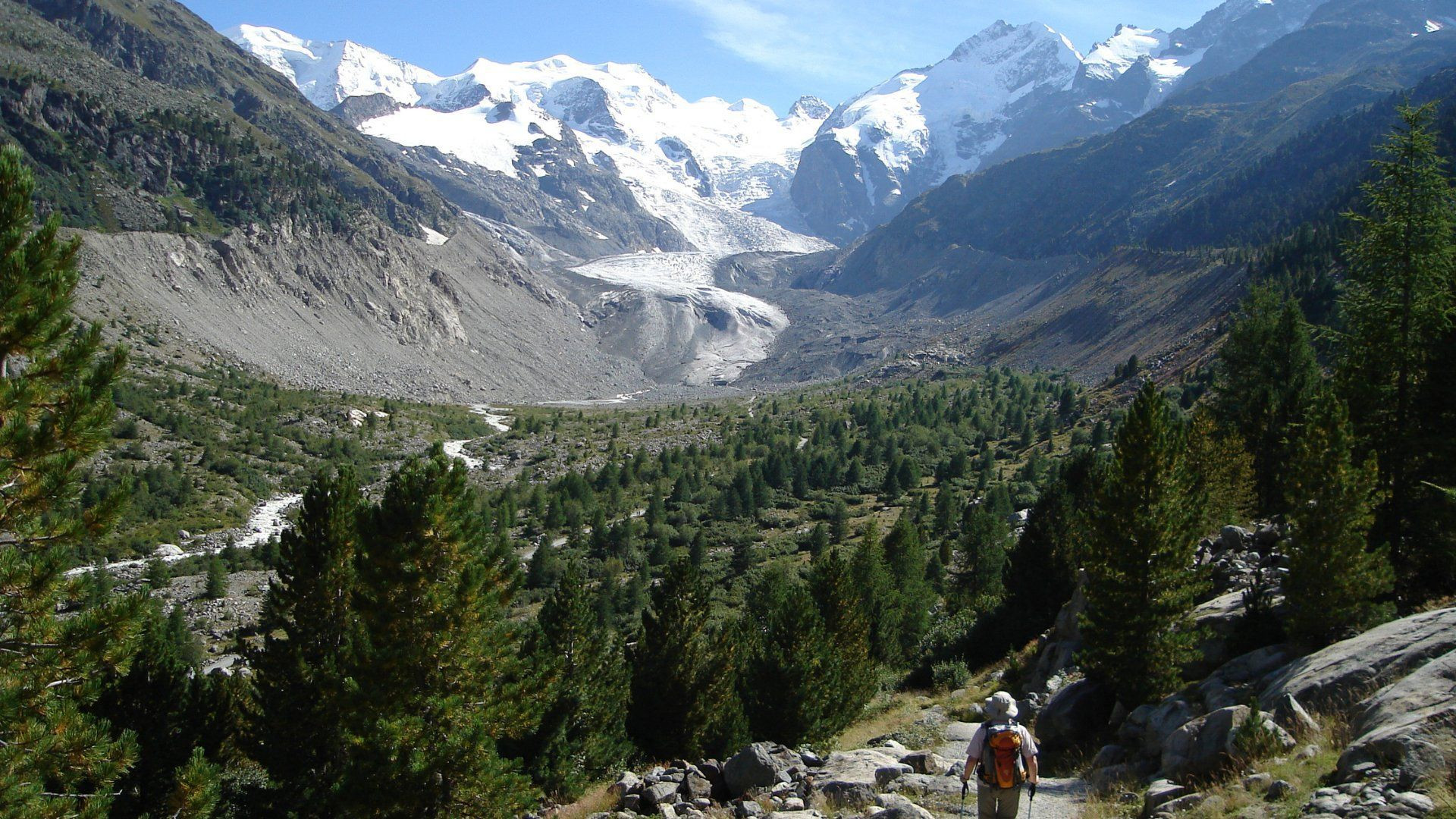 Sentier de randonnée vers le glacier - Engadine - Alpes - Suisse