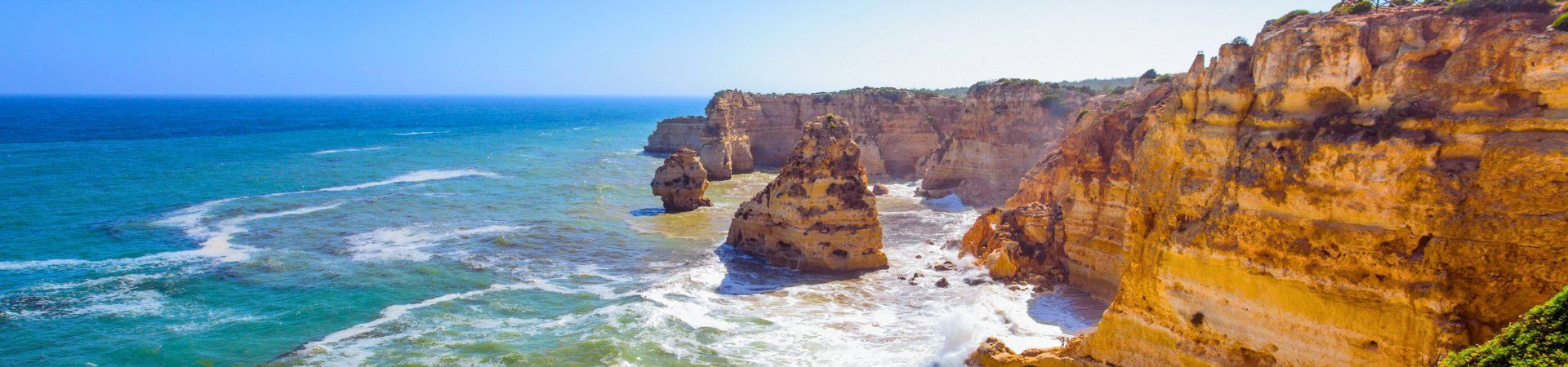 Falaises dorées et rochers - Côte de l'Algarve - Portugal