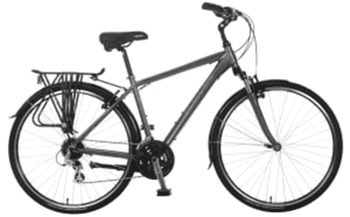 Velo de randonnee gris avec porte-bagages - Iles Anglo-Normandes