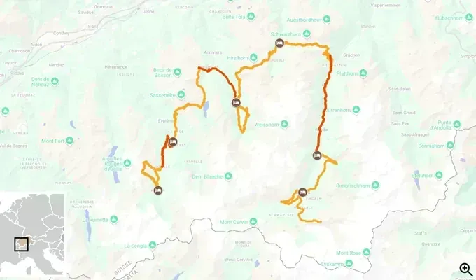 Haute Route in Switzerland: from Arolla to Zermatt