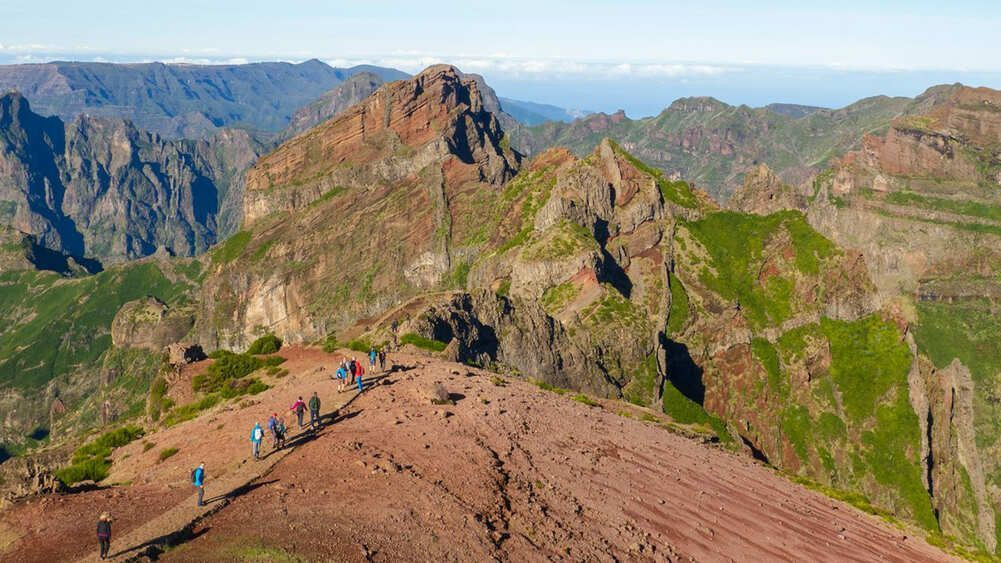 Hikers on Pico do Arieiro - Madeira - Portugal
