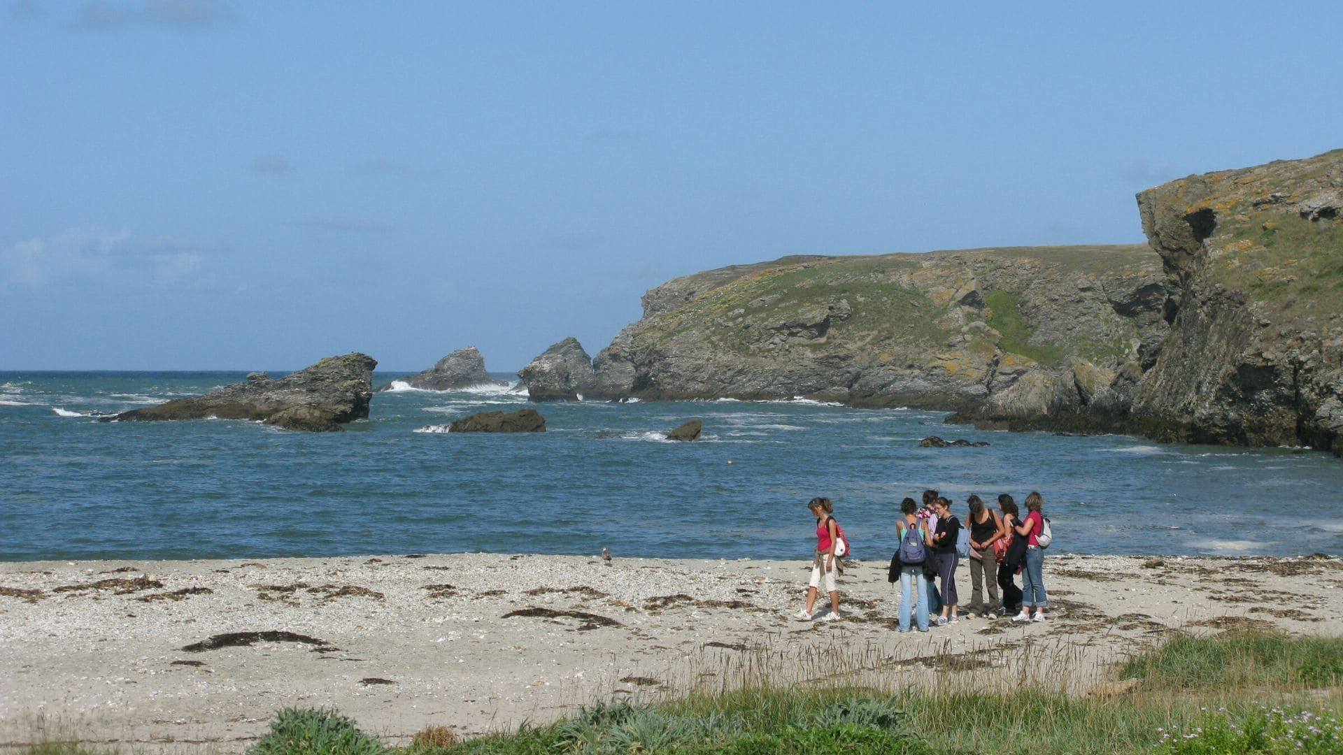 Randonnée sur la plage - Belle-Île-en-Mer - Bretagne, France