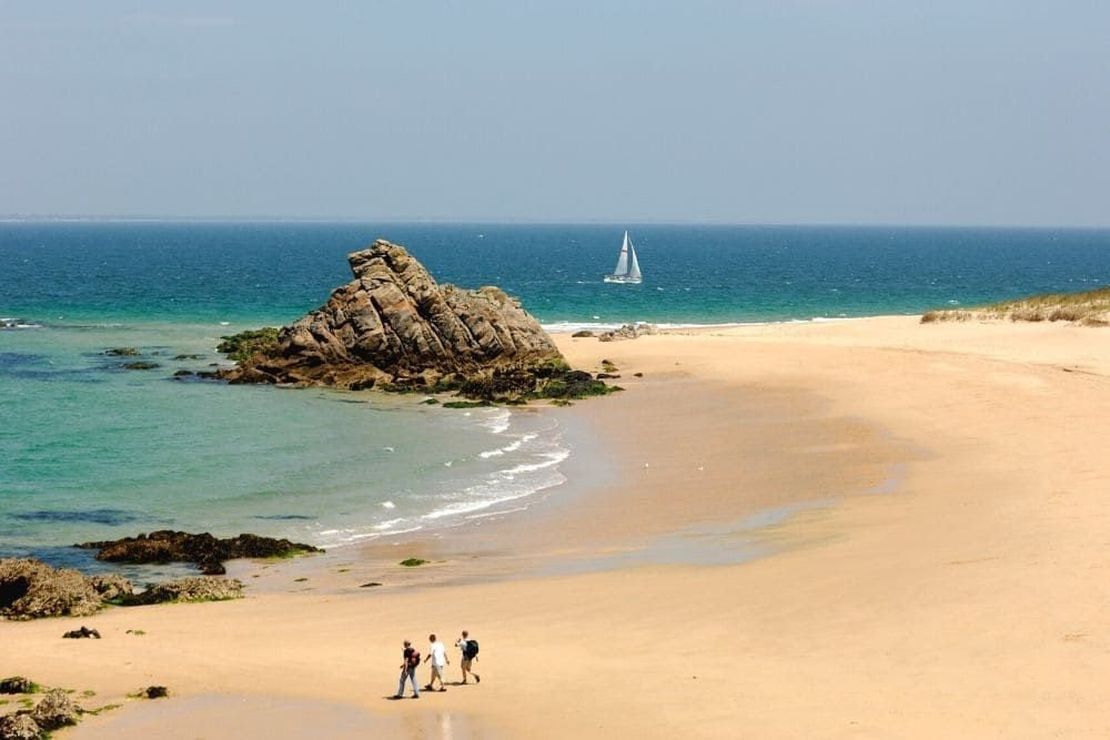 Beach and coastline on the Île de Houat in Morbihan