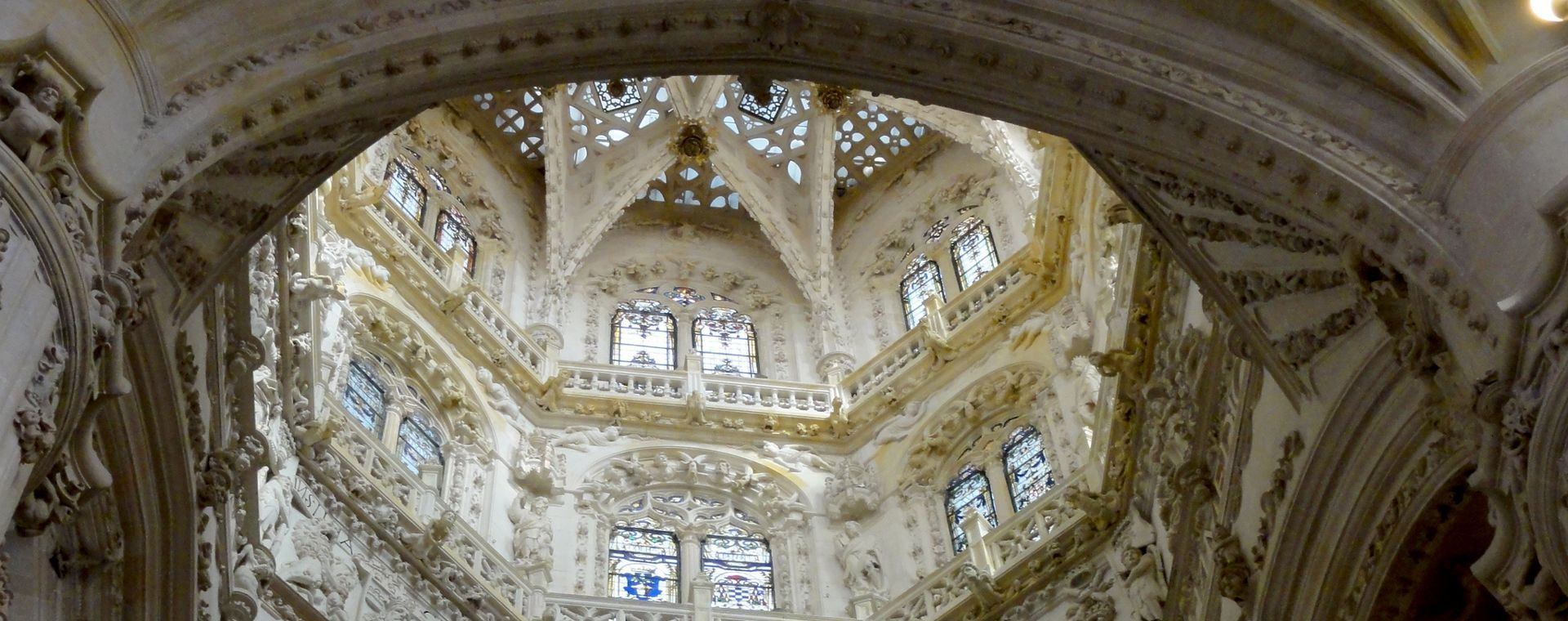 Voûte gothique et cimborio de la cathédrale de Burgos - Castille, Espagne