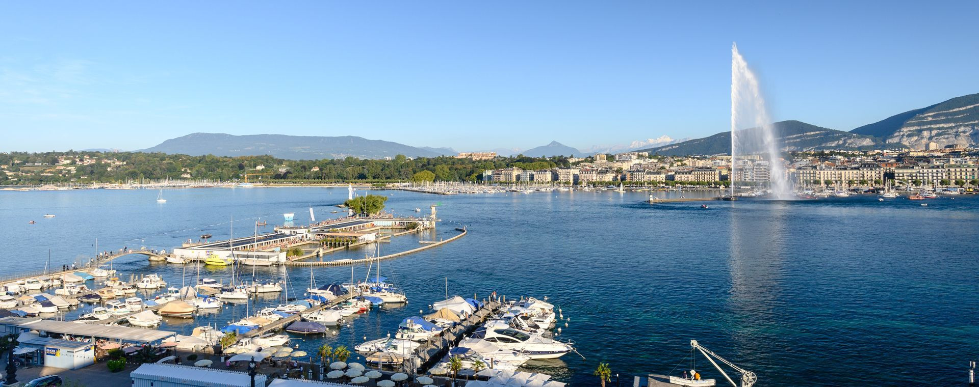 Jet d'eau et rade de Genève - Lac Léman - Suisse