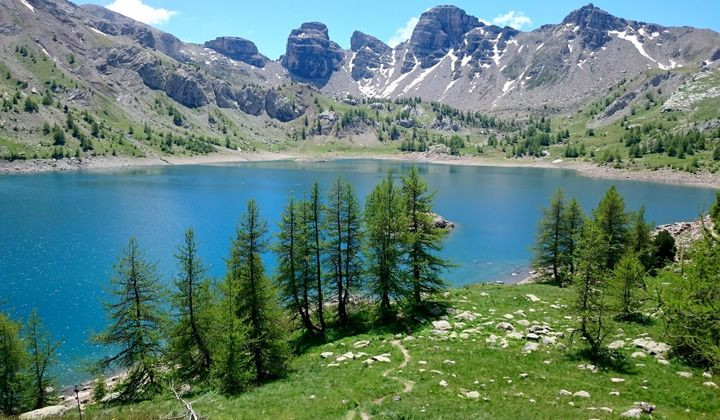 Lac d'Allos et mélèzes - Mercantour - Alpes-de-Haute-Provence - France