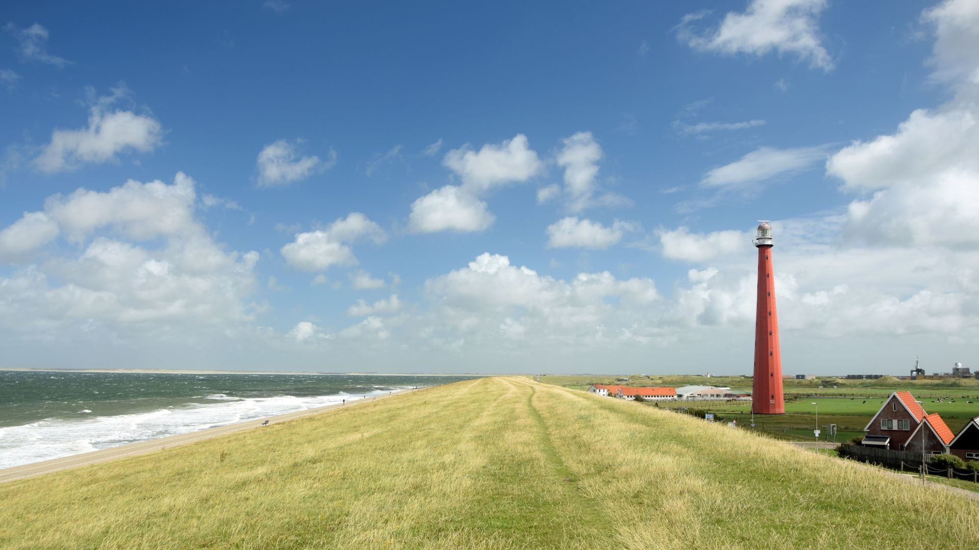 Phare Lange Jaap sur la digue côtière - Den Helder - Hollande-Septentrionale, Pays-Bas