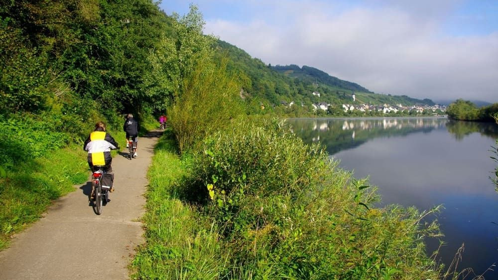 Cyclistes sur la piste le long de la Moselle - Allemagne