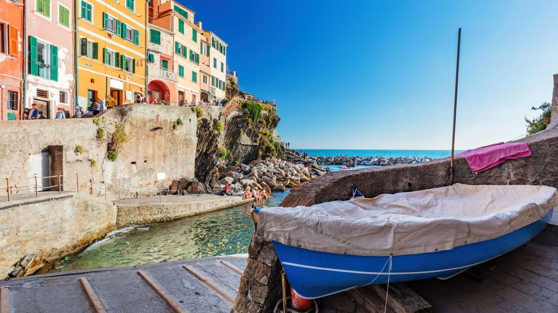 Port et maisons colorées de Riomaggiore - Cinque Terre - Italie