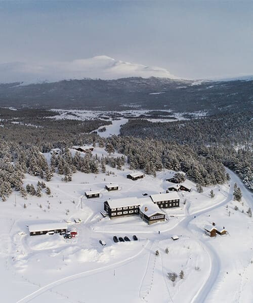 Hôtel de montagne de Hindseter en hiver - Norvège