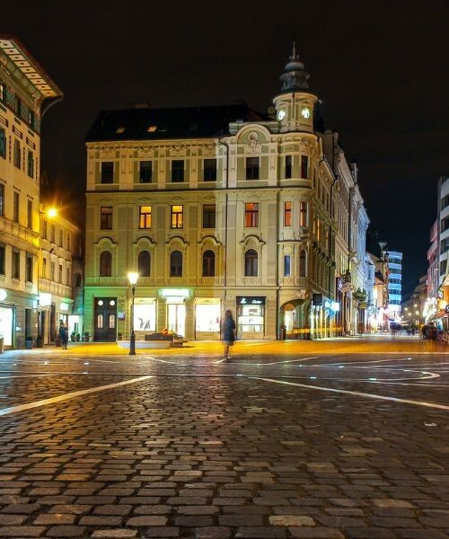 Place de la vieille ville la nuit - Ljubljana - Slovénie