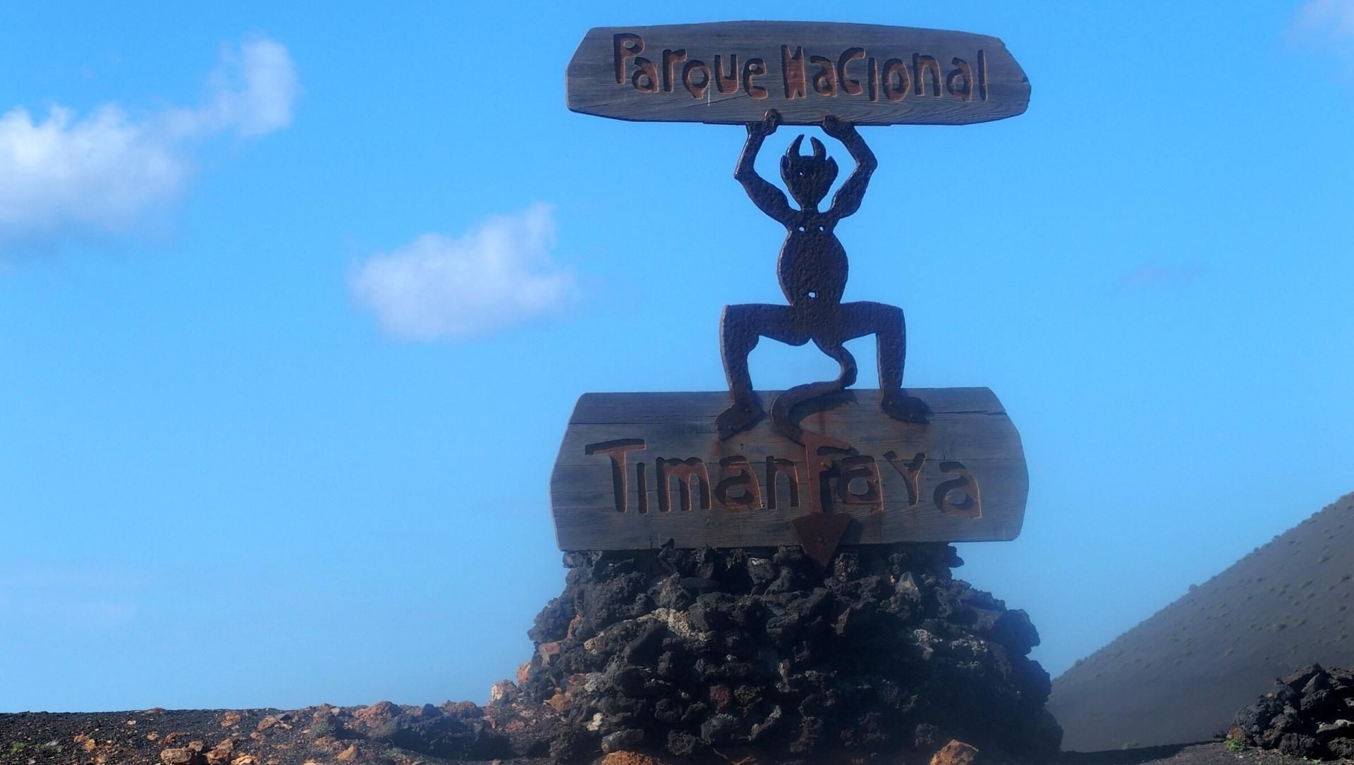 Panneau du diable du parc national de Timanfaya - Lanzarote - Espagne