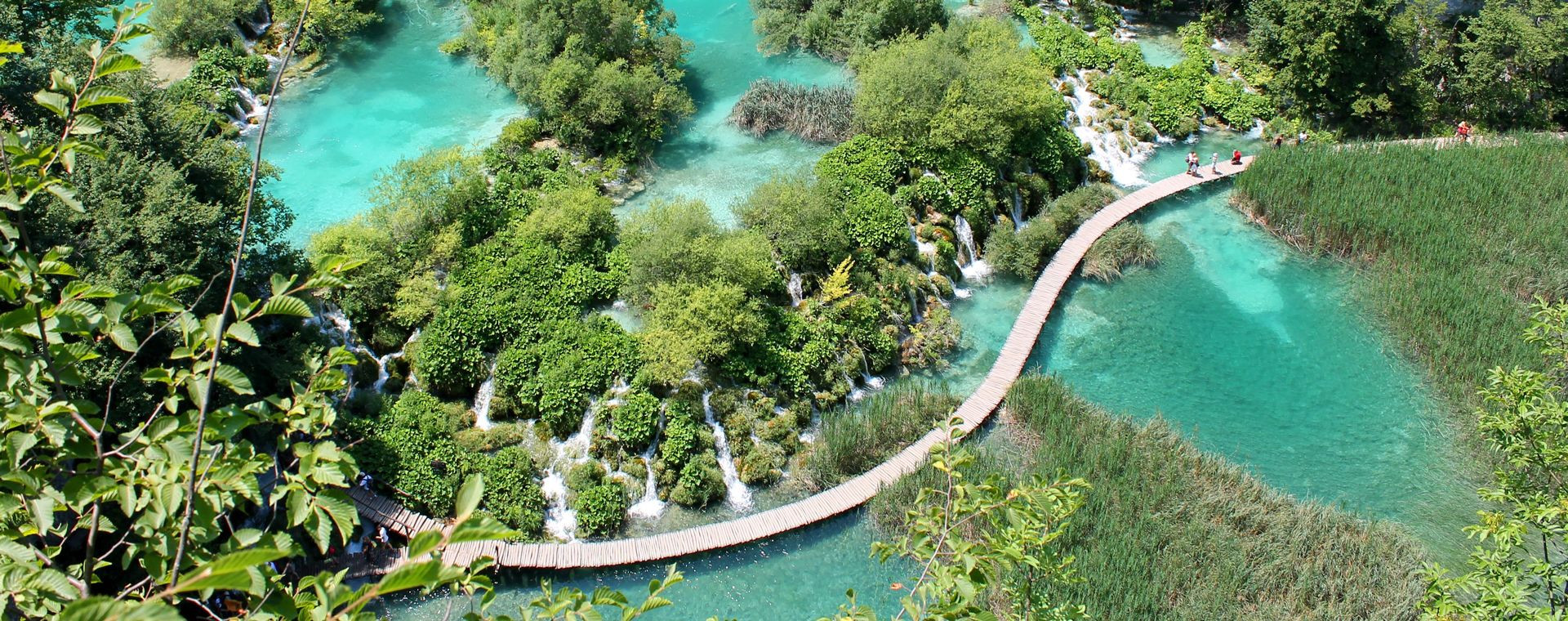 Lacs turquoise et passerelle - parc national de Plitvice - Croatie