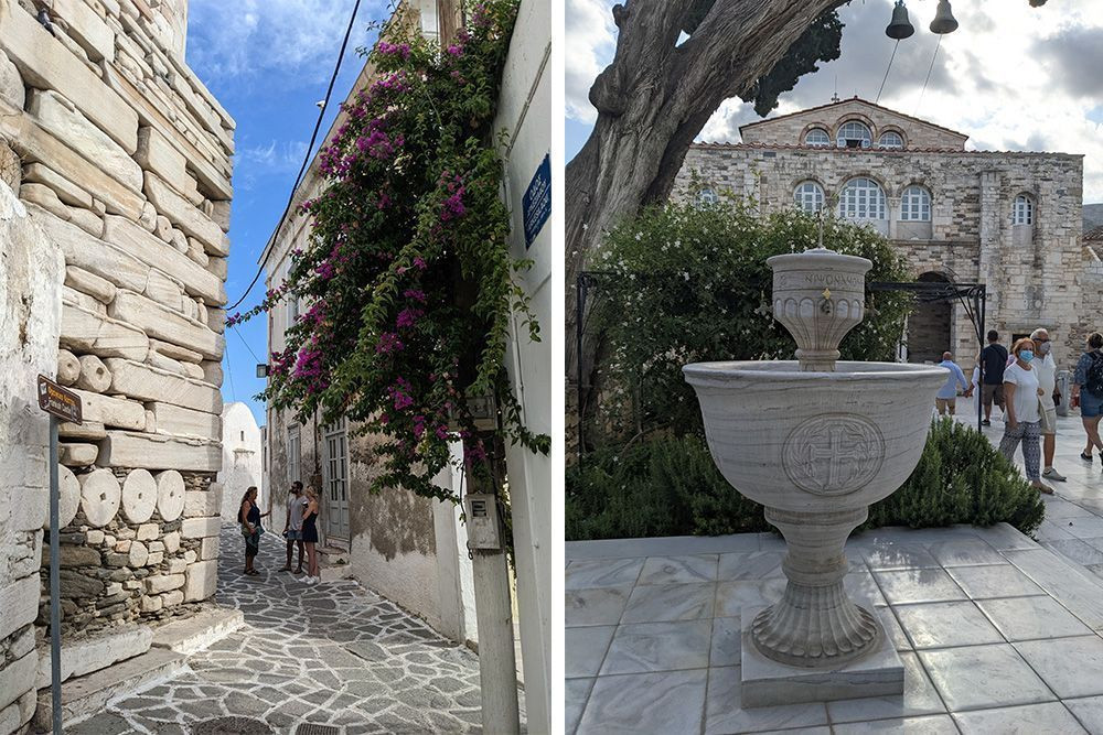 © Cécile Hénard The lanes of Parikia on Paros; Yria is in the separate area of Parasporos