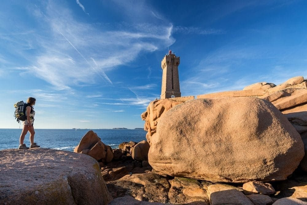 Mean Ruz lighthouse at Ploumanac'h on Brittany's Pink Granite Coast
