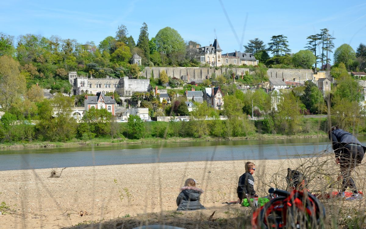 Pique-nique sur la plage de l'île de la Métairie entre-Amboise et Tours