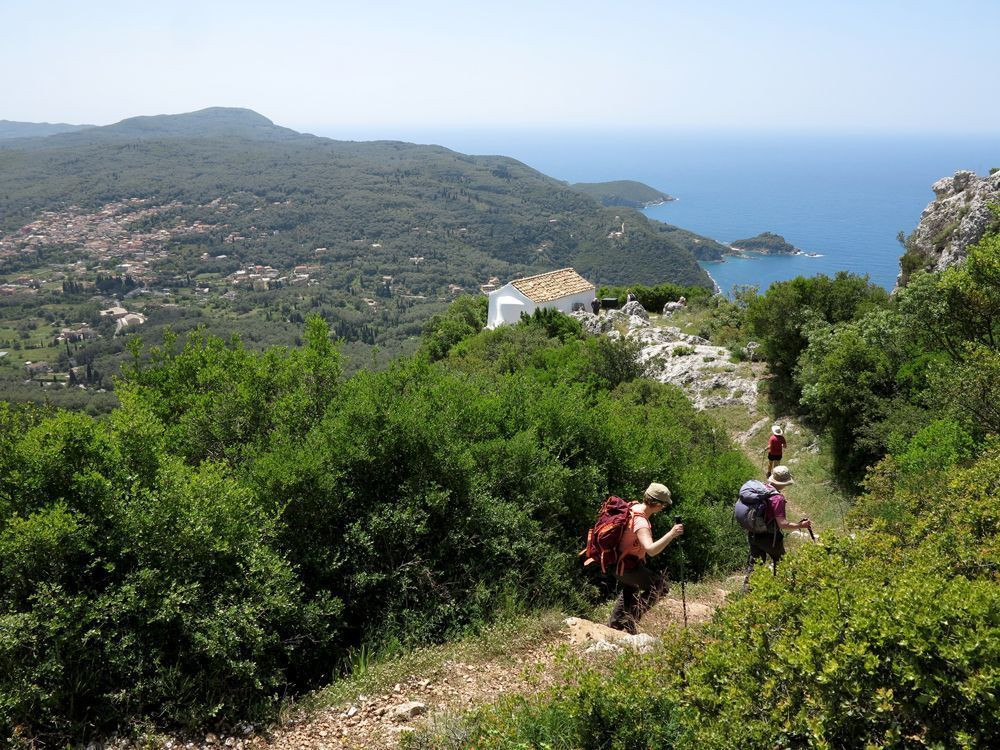 Walking towards Agios Simeon chapel, Corfu