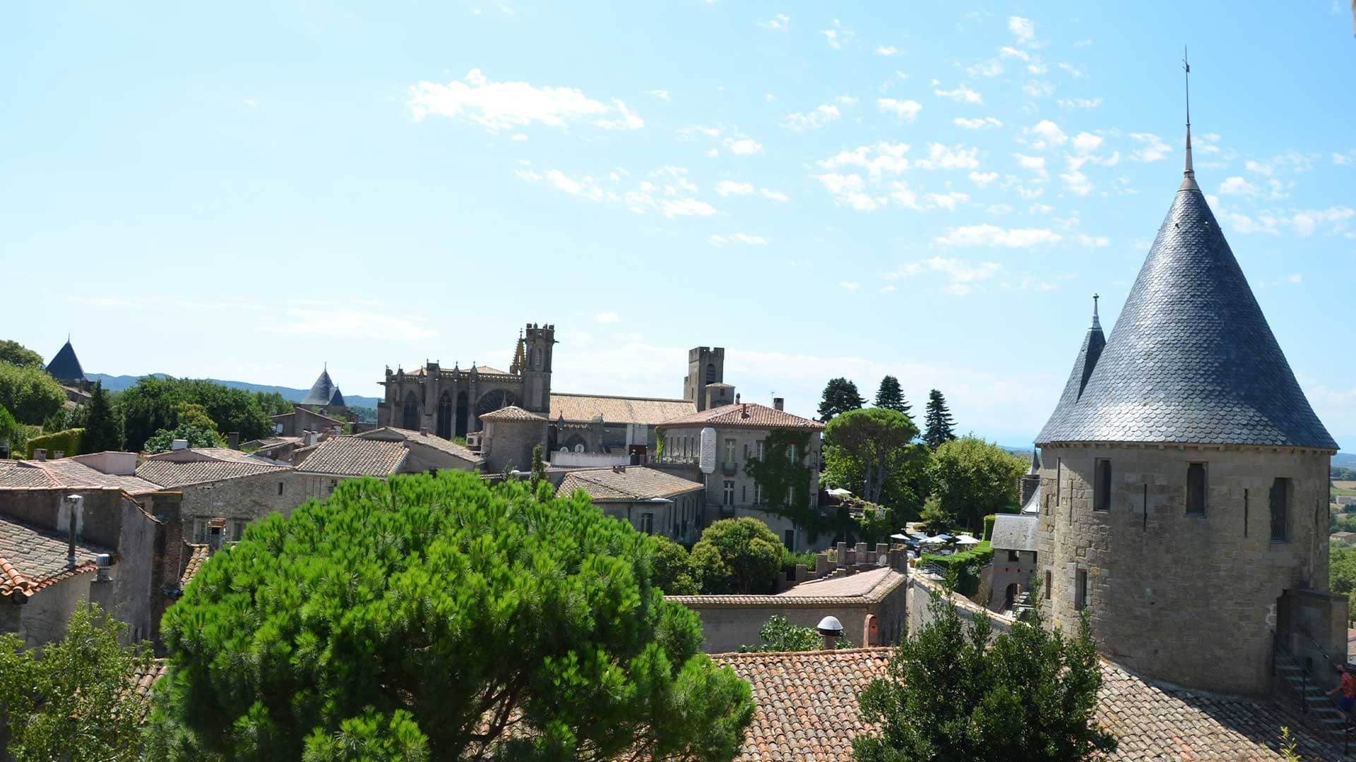 Basilique Saint-Nazaire depuis la cité de Carcassonne - Occitanie - France