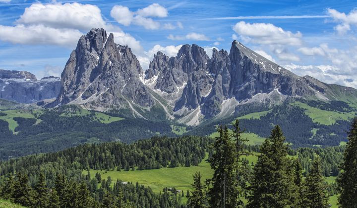 Sasso Lungo depuis Alpe di Siusi - Dolomites - Italie
