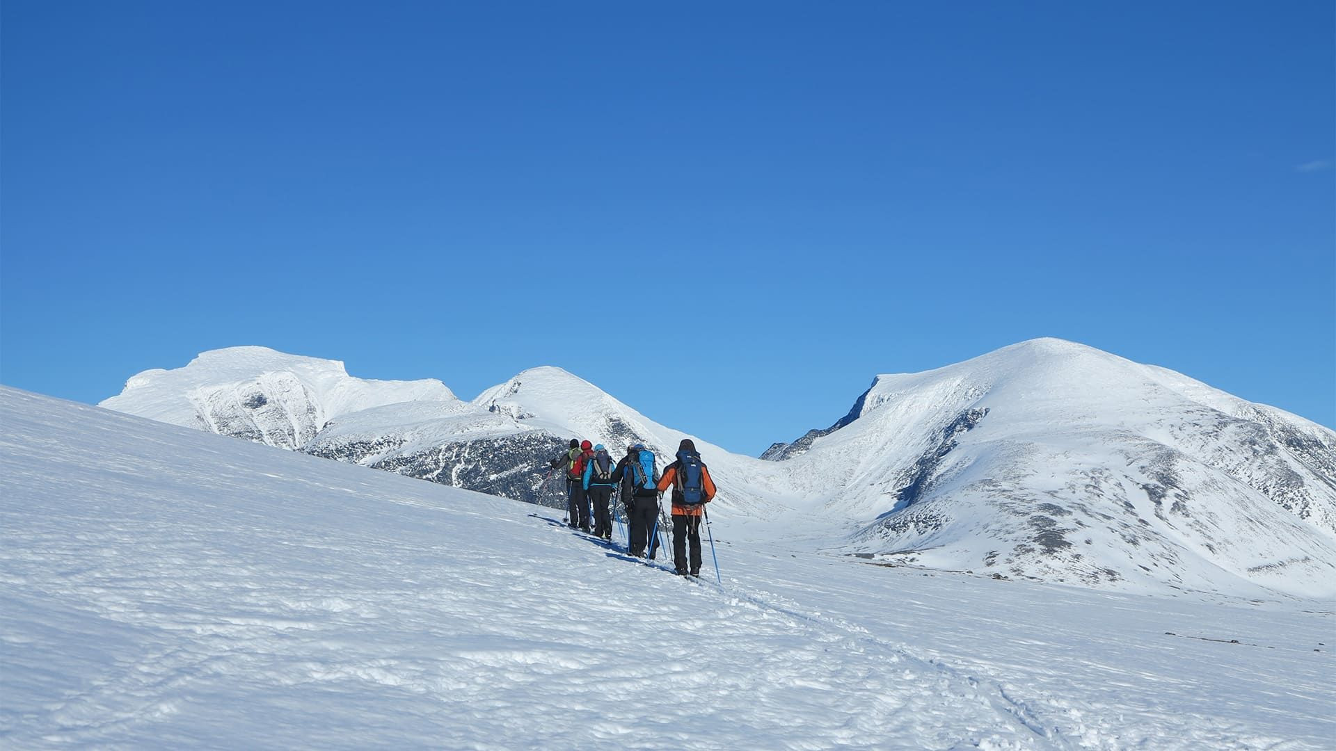 Skieurs Massif Du Rondane Norvege - Norvège