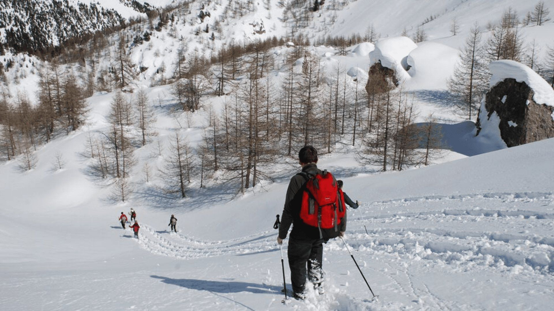 Randonnée en raquettes dans la neige - Queyras - Alpes - France