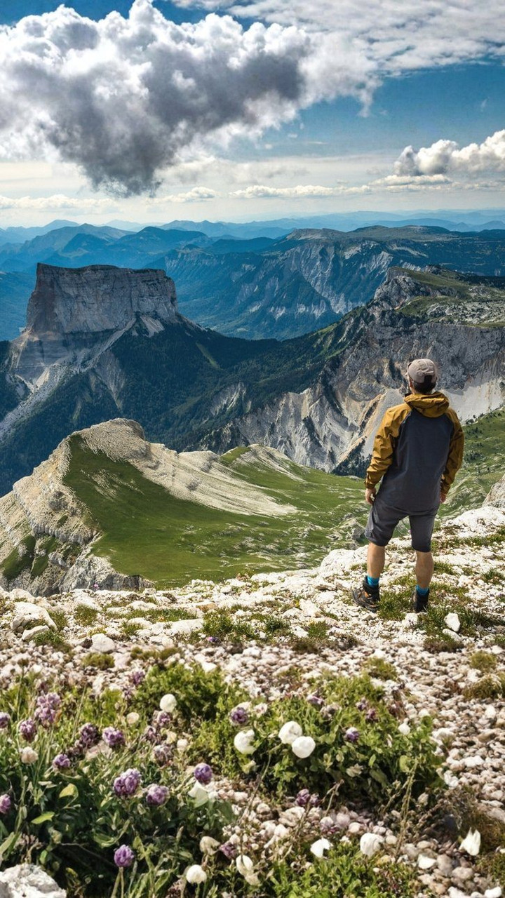 Sommet du Grand Veymont et vue sur le Mont Aiguille