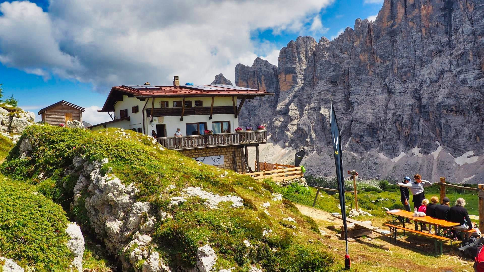 Tissi refuge facing the Civetta - Dolomites - Italy