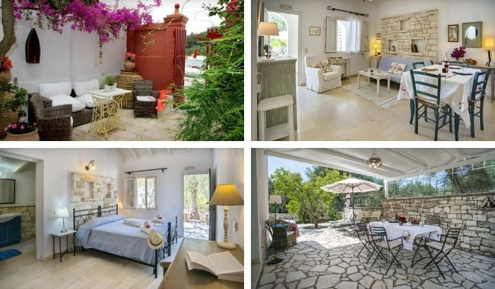 Maison traditionnelle grecque avec terrasse fleurie - Paxos Grece