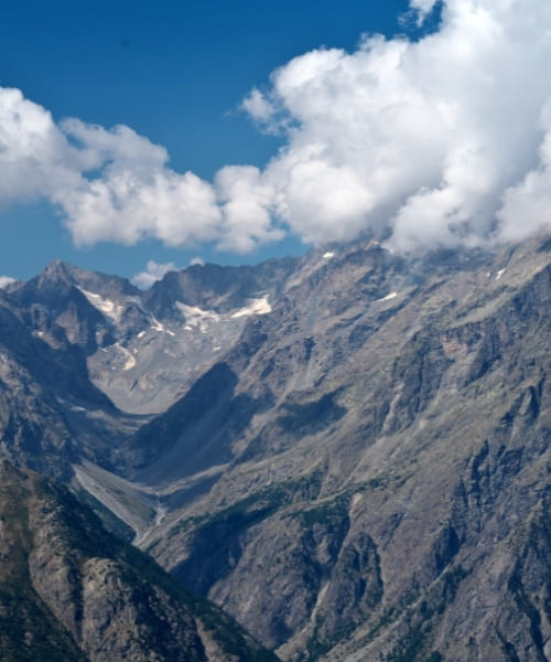 Vue sur le massif du Pelvoux depuis le col de Vallouise - Écrins - France