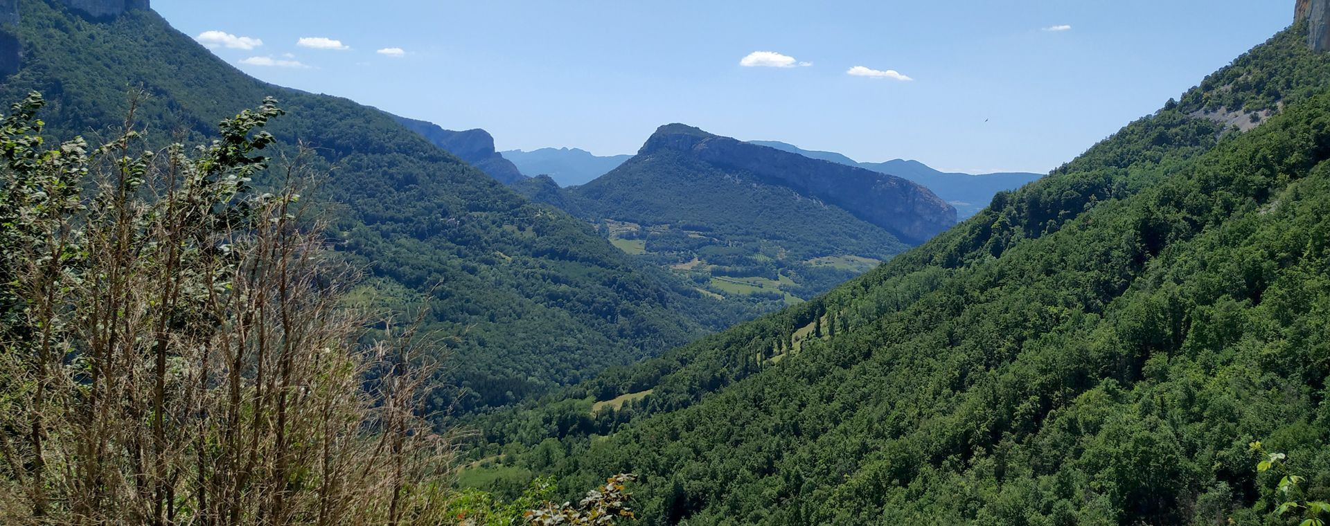Vallée verdoyante et sommets boisés - Massif de la Chartreuse - Alpes, France
