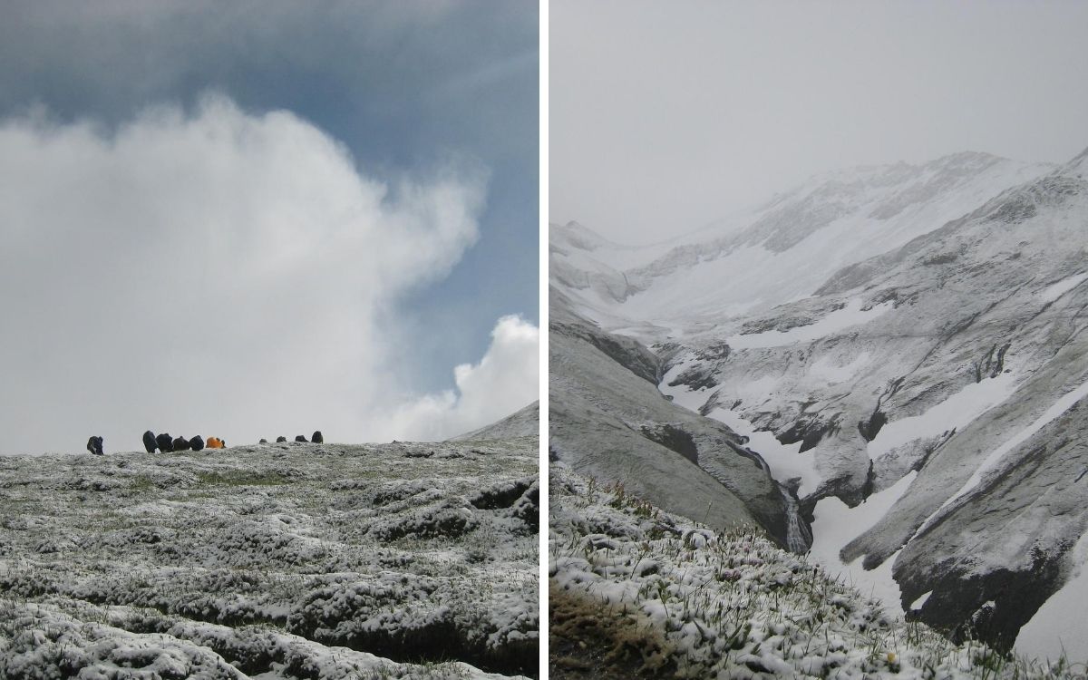 Neige au petit matin sur le TMB