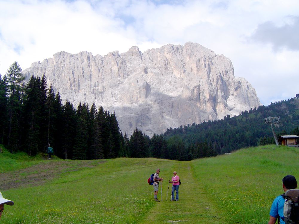 Le Sassolungo depuis la vallée de Val Gardena