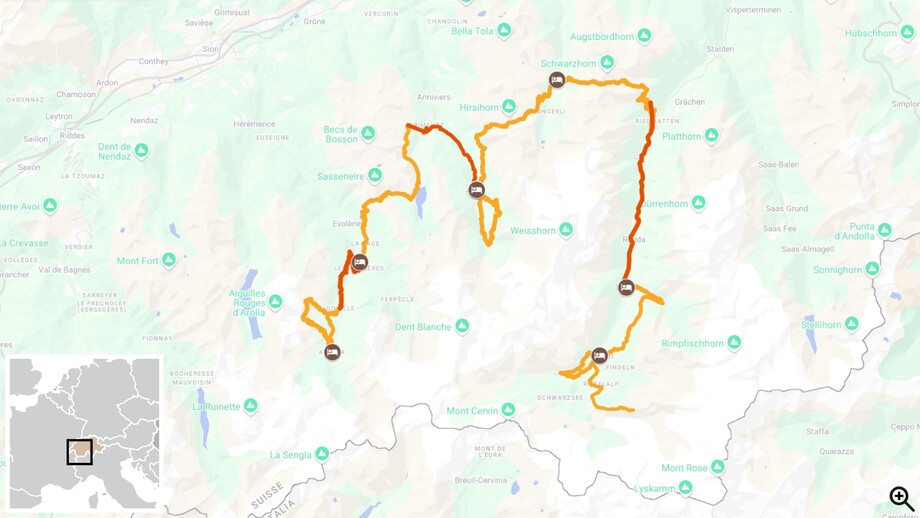 Haute Route in Switzerland : from Arolla to Zermatt