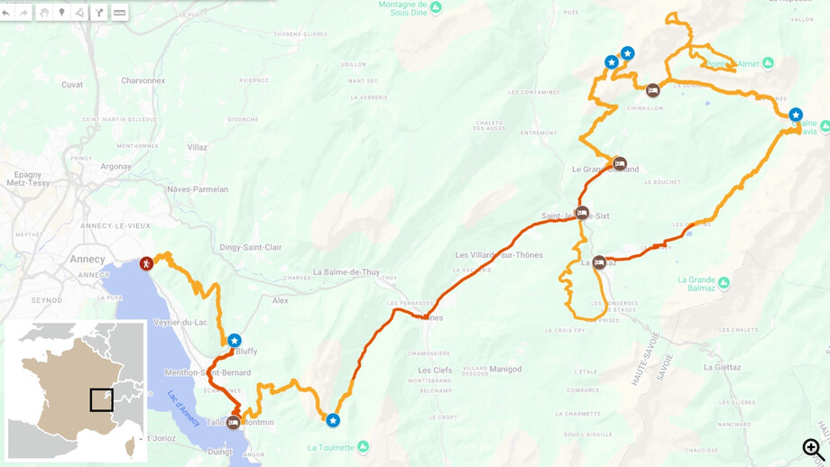 Aravis hiking map 