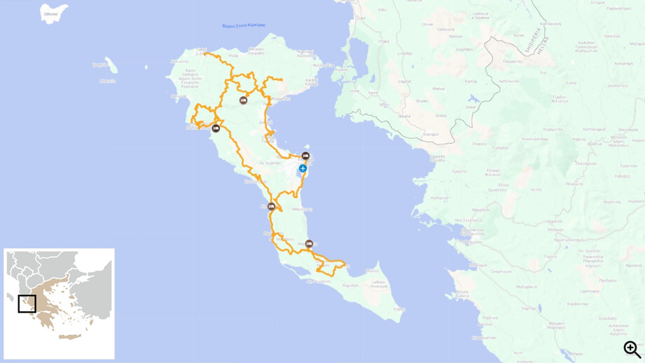 Corfu by bike - Itinerary