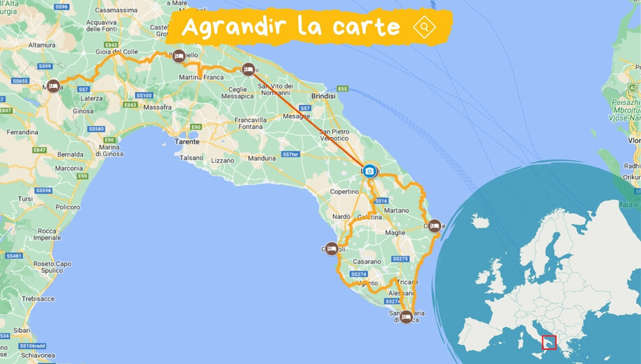 ITALV0003  - Les Pouilles à vélo Carte