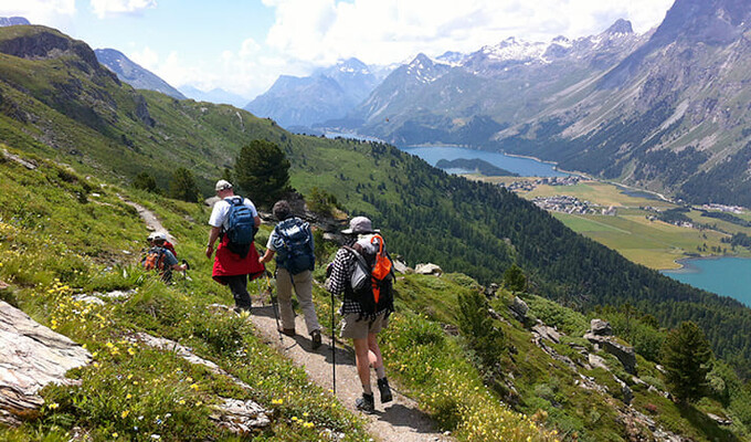 Randonnée en Engadine, en Suisse